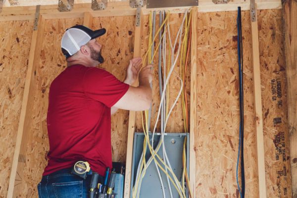 Meeks electrician repairing indoor electrical in a new home